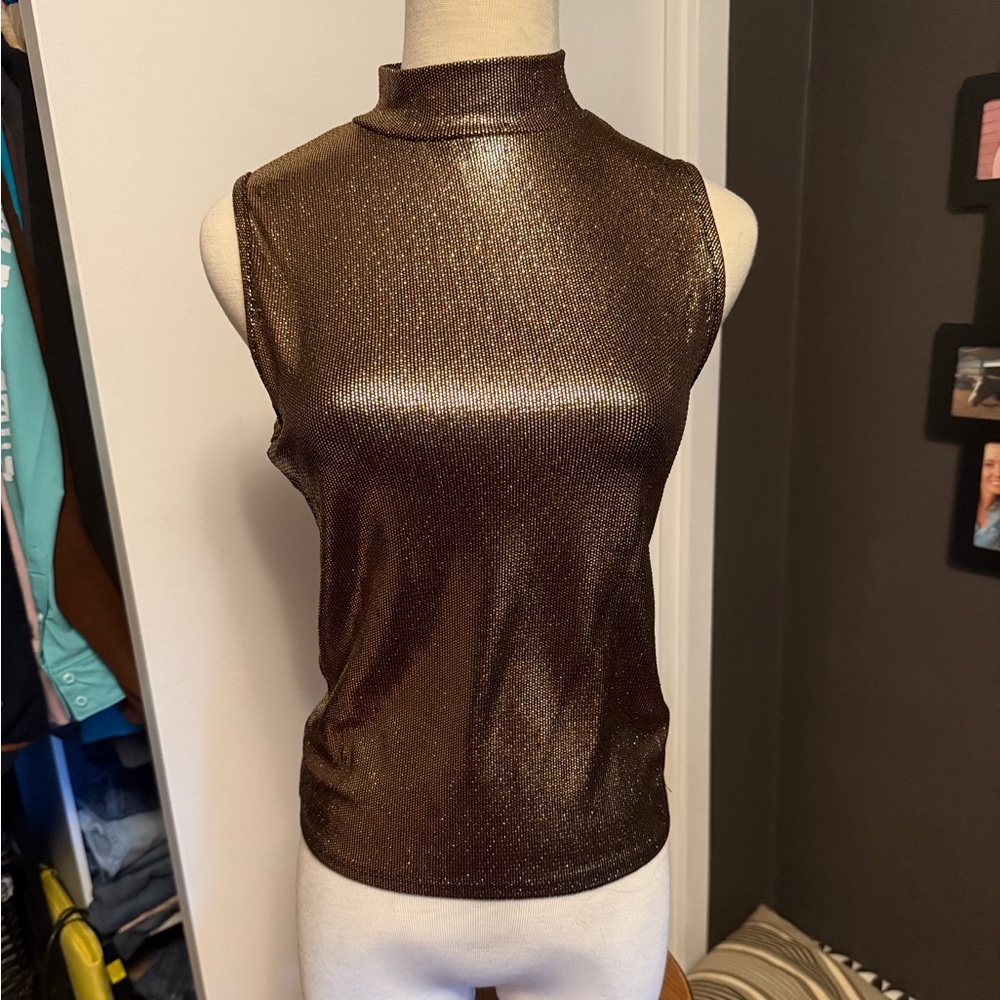 Shimmering Brown Sleeveless Top